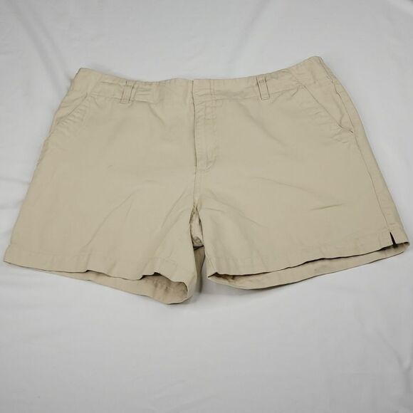 12 GAP Linen Cotton 5" khakis 4 pocket khaki tan neutral SHORTS XL extra large - Picture 1 of 10
